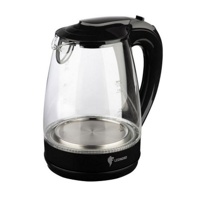 Чайник стеклянный электрический 1,7 л 2,2 кВт поддержание температуры подсвет сталь LE- 1507 Leonord