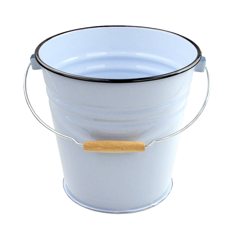 Фото Ведро эмалированное 12 л без крышки голубой Небесный цветок Стальэмаль