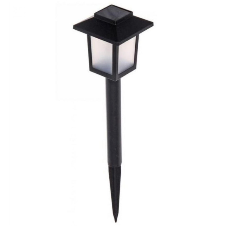 *Фонарь садовый  8*8*33 см солнечная батарея 600 мАч черный Пламя Baizheng