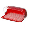 Мини изображение Хлебница пластиковая 34,5*27,3*16,4 см красный полупрозрачный Санти Berossi