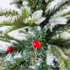 Мини фотография Ель искусственная 120 см ПВХ побеги литые снег ягода шишки металл подставка 52 Fex