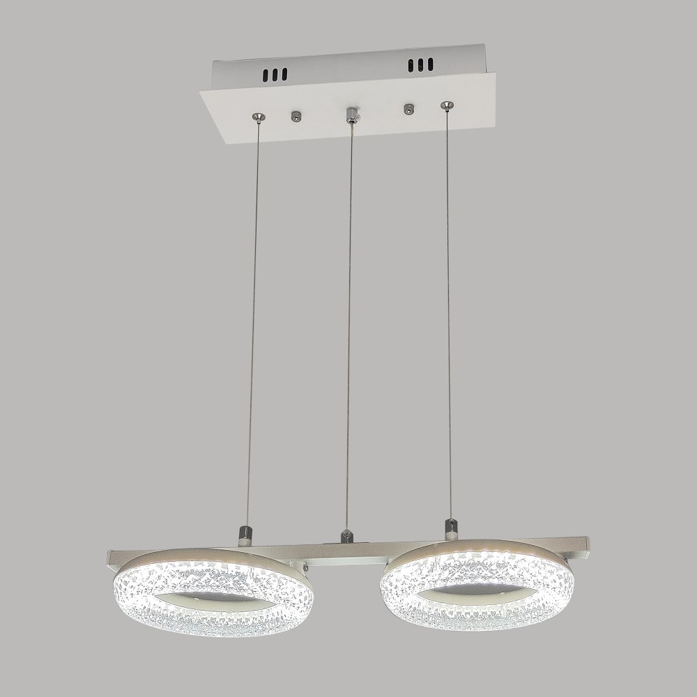 Люстра светодиодная кухонная 2 плафона 45*18*100 см 32Вт 2240 LM 9м2 3 цвета белый Baizheng