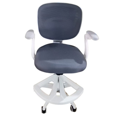 Стул металлический детский 88*51*42 см мягкое сиденье подставка для ног серый Baizheng