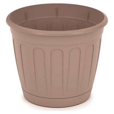 Горшок пластиковый  1,6 л поддон бежевый Дионис Альтернатива