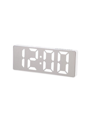 Часы электронные настольные 13,5х7,5х4,5 см led дисплей HS-0110 белый HomeStar
