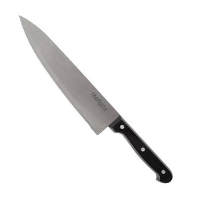 Нож нержавеющая сталь лезвие 20 см 1,5 мм поварской пластиковая ручка блистер черный Classico Mallony Нож нержавеющая сталь лезвие 20 см 1,5 мм поварской пластиковая ручка блистер черный Classico Mallony