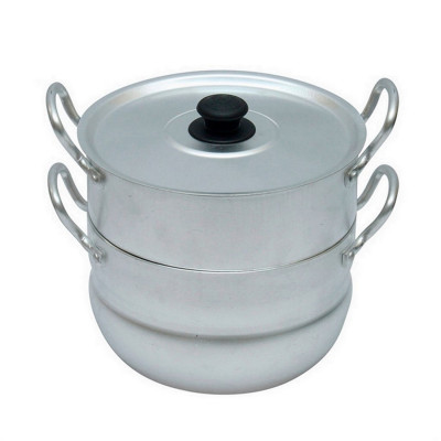 Кастрюля-пароварка алюминиевая  2,5 л металлическая крышка Классика Калитва