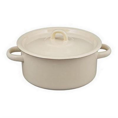 Кастрюля эмалированная 2 л петля цилиндрическая палевый Стальэмаль