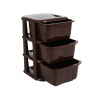 Мини изображение Комод пластиковый 3-х секционный 360х360х570 мм шоколадный Домовой Ангарск