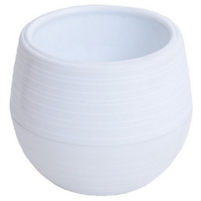 Кашпо пластиковое  0,5 л поддон белый Дуэт Ангарск