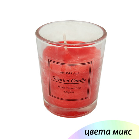 Свеча новогодняя в стакане ассорти NP-3037 Fex