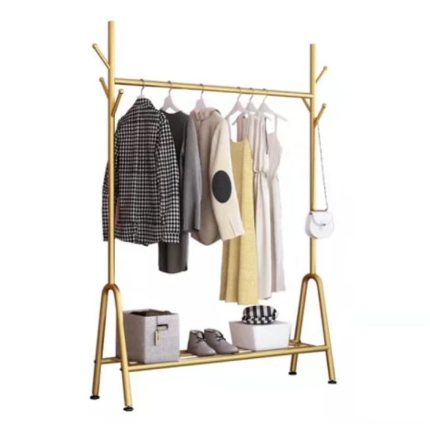 Вешалка металлическая гардеробная 160х68х30 см полка микс Baizheng