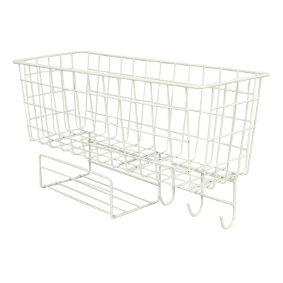 Полка металлическая для кухни 38*15*22 см на присосках 3 крючка белый CY-0167 Baizheng Полка металлическая для кухни 38*15*22 см на присосках 3 крючка белый CY-0167 Baizheng