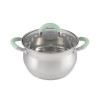 Мини изображение Кастрюля нержавеющая сталь  4,6 л 22 см стекл крышка силикон ручка индукция Mentolo Mallony
