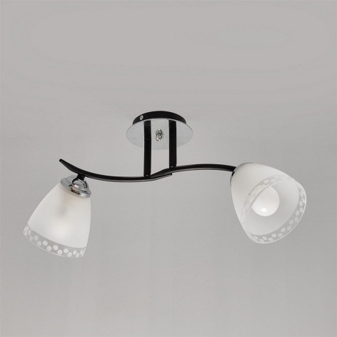 Люстра 2 плафона 42*25*24 см E27 60Вт 9м2 плафон стекло черный хром Baizheng