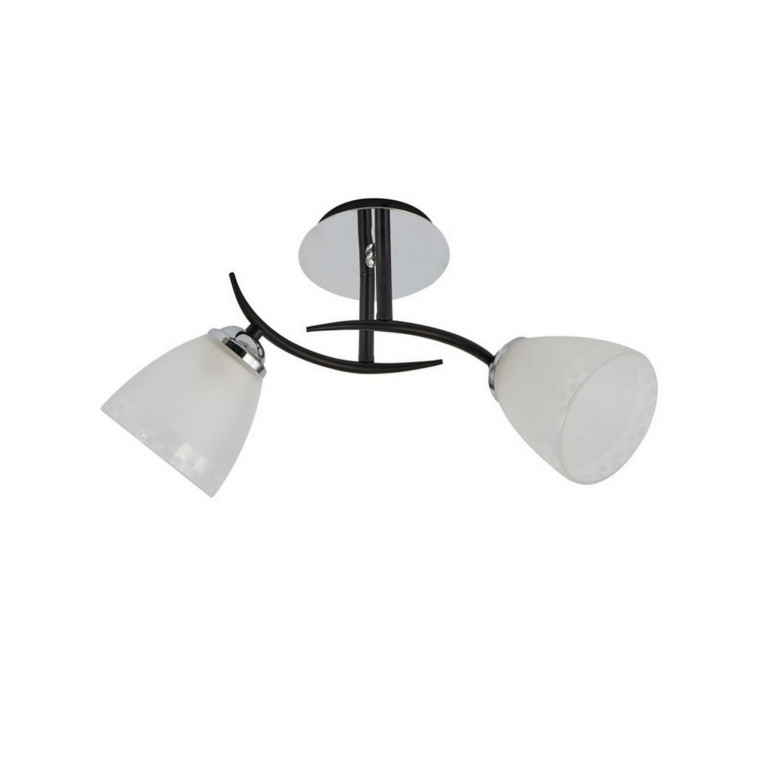 Фото Люстра 2 плафона 42*25*24 см E27 60Вт 9м2 плафон стекло черный хром Baizheng