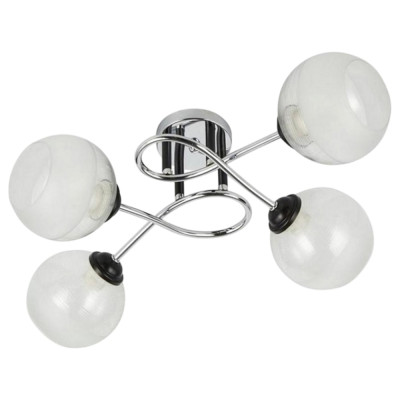 Люстра 4 плафона 61*43*17 см Е27 60Вт 16м2 плафон стекло черный хром Baizheng