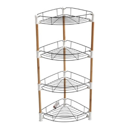 Этажерка металлическая 4-х ярусная угловая 38.5х27.5х77 см Бамбук Baizheng Этажерка металлическая 4-х ярусная угловая 38.5х27.5х77 см Бамбук Baizheng
