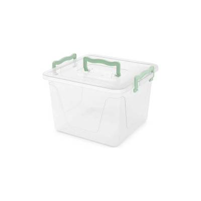 Контейнер пластиковый   8,5 л 25,5х25,5х20 см квадрат с ручками Альтернатива