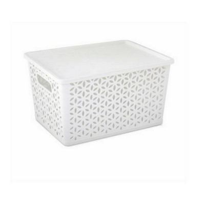 Корзина пластиковая 22,7 л 380х285х210 мм с крышкой белый Мираж Альтернатива Корзина пластиковая 22,7 л 380х285х210 мм с крышкой белый Мираж Альтернатива
