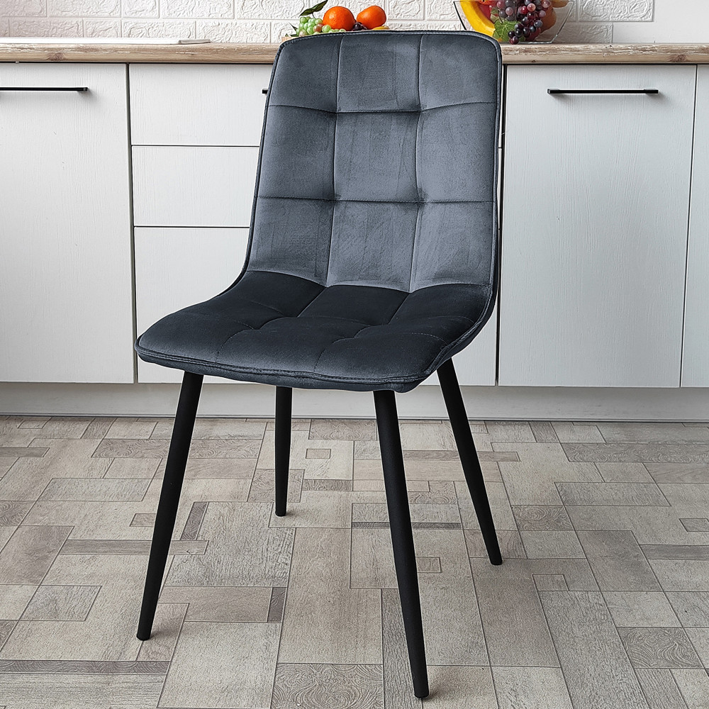 Стул металлический Baizheng 88×40×50 см, текстиль, темно-серый, до 150 кг, 2 вариант