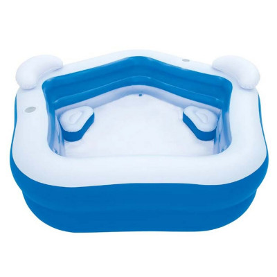 Бассейн надувной 213*206*69 см 575 л с сиденьями и подголовниками BestWay