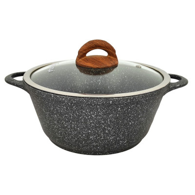 Кастрюля алюминиевая  3 л стекл крышка под упак Универсальная Классик Горница