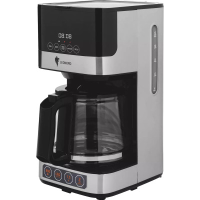 Кофеварка капельная 900 Вт 1,5 л дисплей индикатор нейлоновый фильтр черный Brayer