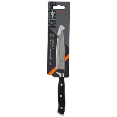 Нож нержавеющая сталь лезвие 12,5 см 2,0 мм пластмассовая сталь ручка Meister Leonord