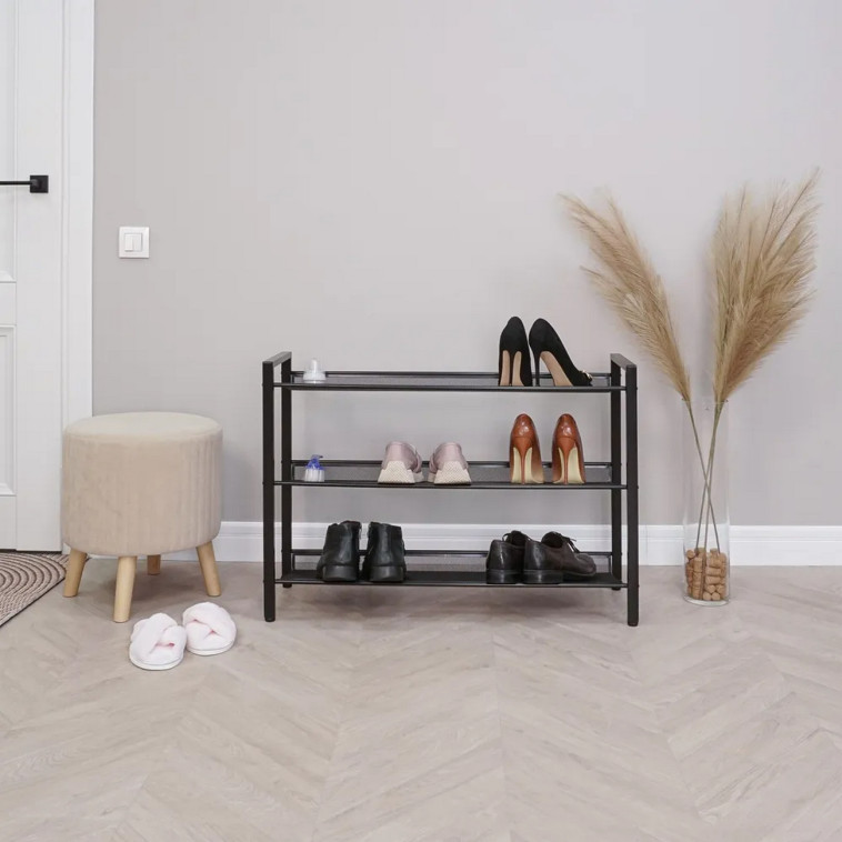 Изображение Подставка металлическая для обуви 3-х ярусная 67х27х61 см черный Торонто 23 ЗМИ