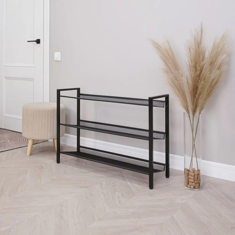 Картинка Подставка металлическая для обуви 3-х ярусная 67х27х61 см черный Торонто 23 ЗМИ