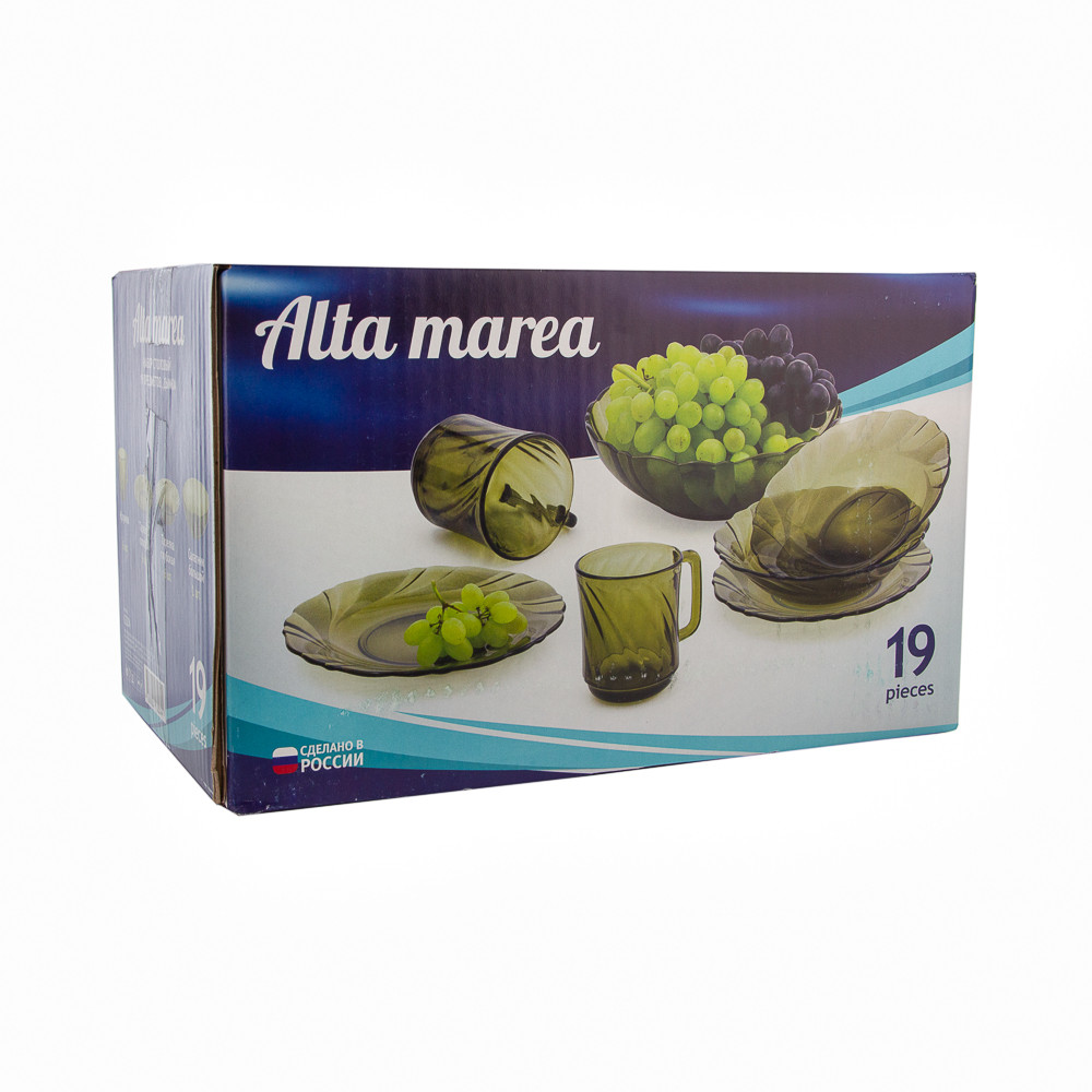 Набор стеклянный столовый 19 предметов дымка Alta Marea Pasabahce