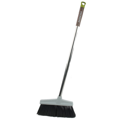 Веник пластиковый 32*83 см черенок пластик серый Baizheng