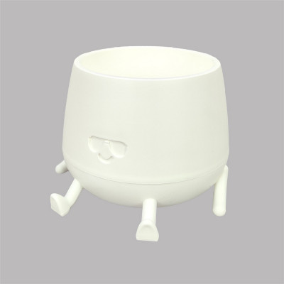 Кашпо пластиковое 0,6 л мистер крутой белый Bmc