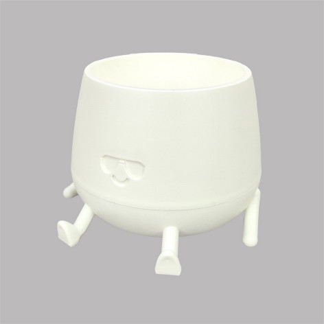 Кашпо пластиковое 0,6 л мистер крутой белый Bmc