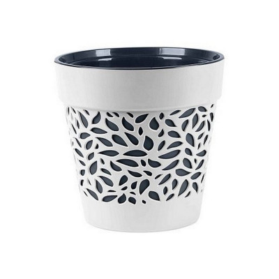 Кашпо пластиковое  3,5 л белый-антрацит Блоссом Bmc