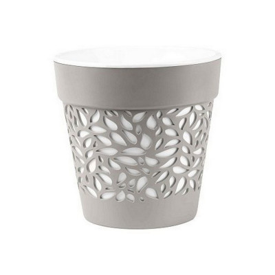 Кашпо пластиковое  3,5 л серый жемчуг-белый Блоссом Bmc