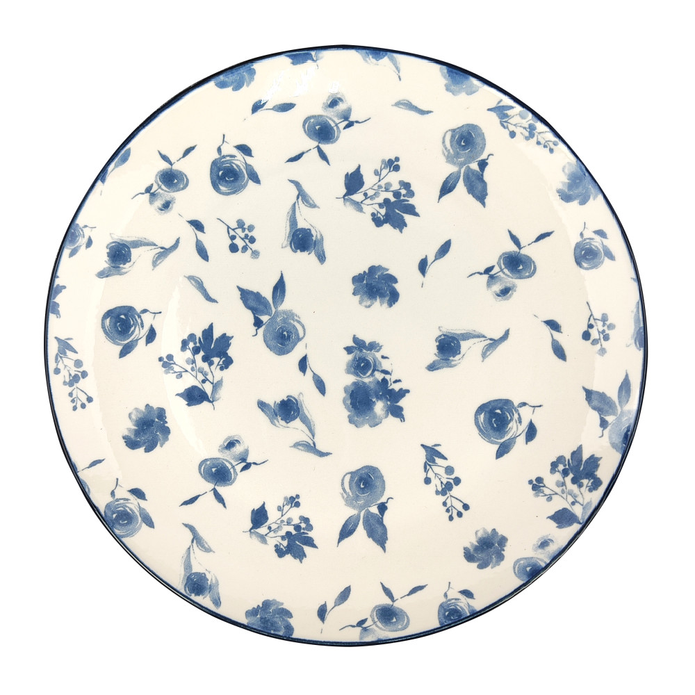 Тарелка фарфоровая обеденная 24 см Blue calico Коралл