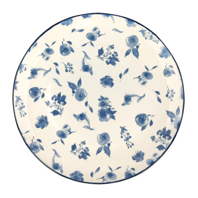 Тарелка фарфоровая обеденная 24 см Blue calico Коралл