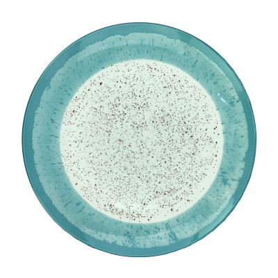 Тарелка фарфоровая обеденная 24 см Rustic Blue Коралл