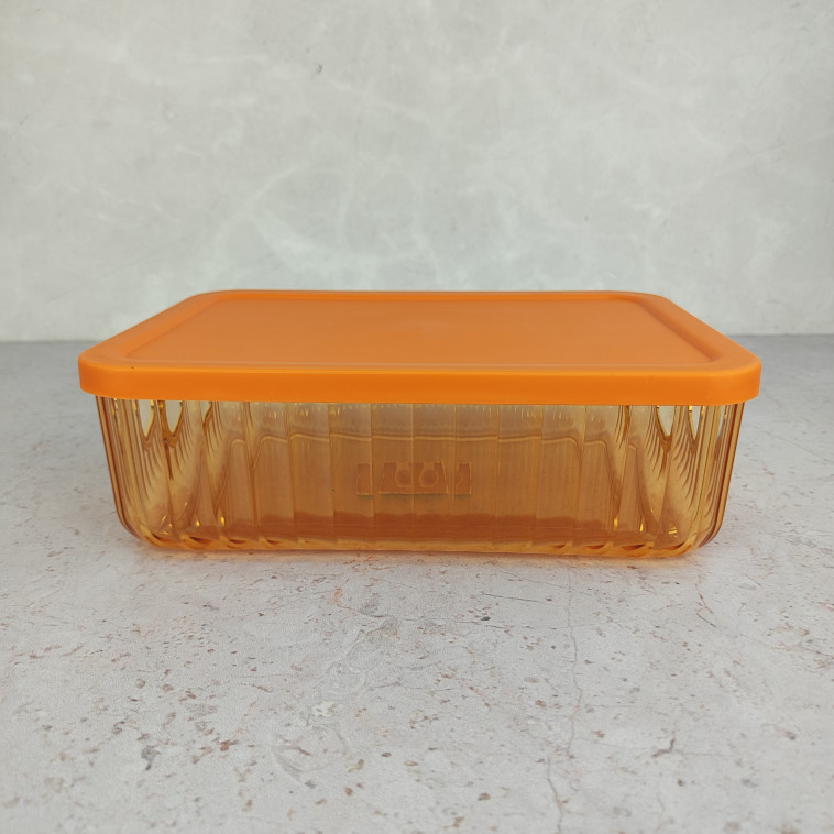 Изображение Контейнер пластиковый 260х185х85 мм пласт крышка тонированный оранжевый Волна Baizheng