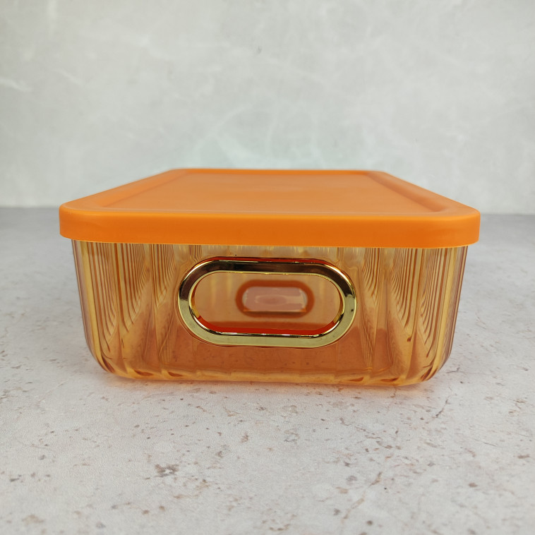 Картинка Контейнер пластиковый 260х185х85 мм пласт крышка тонированный оранжевый Волна Baizheng