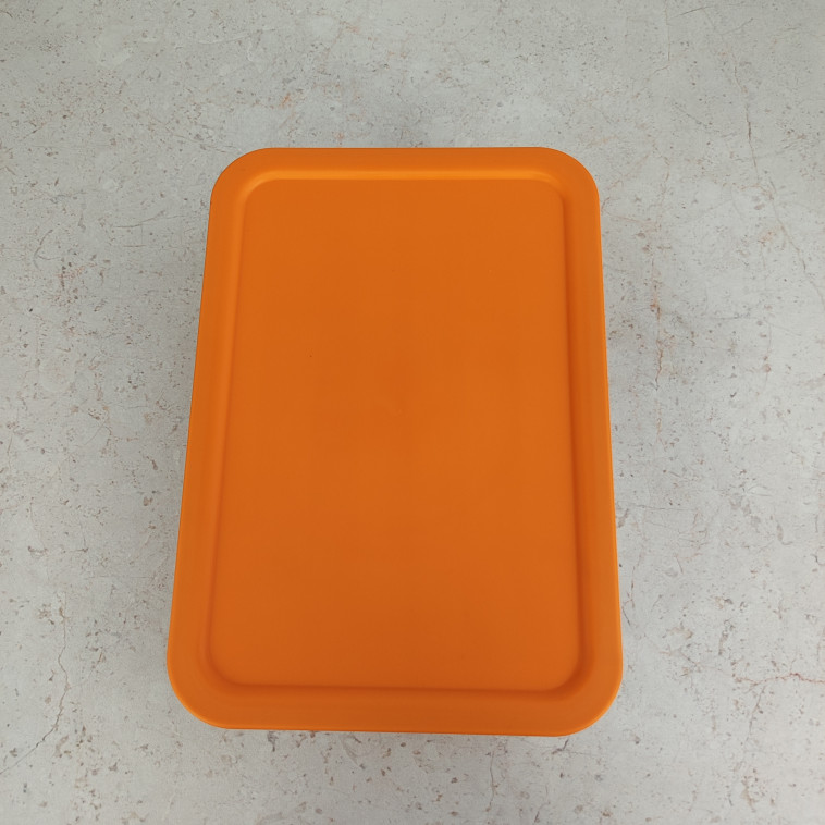 Фотография Контейнер пластиковый 260х185х85 мм пласт крышка тонированный оранжевый Волна Baizheng