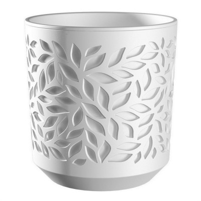 Кашпо пластиковое 1,25 л белый белая вставка Leaves Bmc Кашпо пластиковое 1,25 л белый белая вставка Leaves Bmc