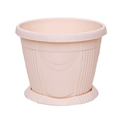 Кашпо пластиковое  2 л поддон бежевый Селенга Ангарск