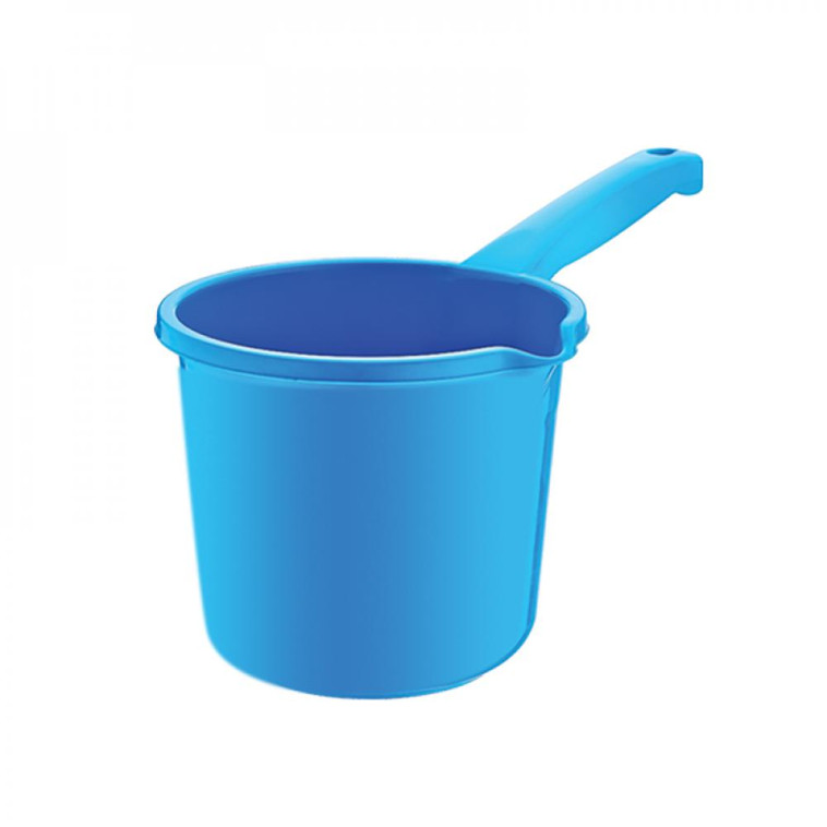 Ковш пластиковый 1,5 л с носиком и длинной ручкой голубой Ddstyle