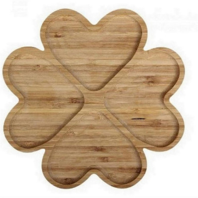 Менажница бамбуковая 250х17 мм 4 секции Сердца Коралл Менажница бамбуковая 250х17 мм 4 секции Сердца Коралл