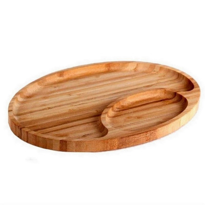 Блюдо бамбуковое 280х190х17 мм сервировочное овальное Коралл Блюдо бамбуковое 280х190х17 мм сервировочное овальное Коралл