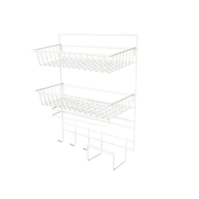 Полка металлическая для кухни подвесная 30*14*40 см белый CY-0190 Baizheng Полка металлическая для кухни подвесная 30*14*40 см белый CY-0190 Baizheng