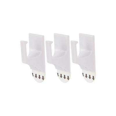 Крючок пластиковый самоклеящийся 3 шт 2,5*4,5 см нагрузка до 1 кг ABS Park